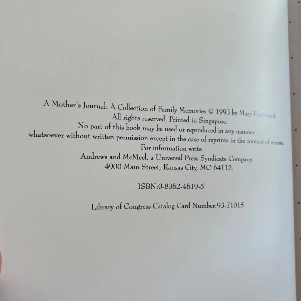 Mary Engelbreit A Mothers Journal Collection of Family Memories Hardcover 1993